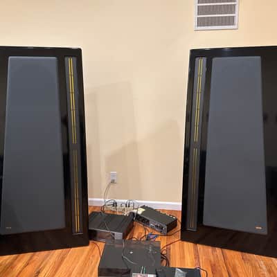 Carver Amazing Platinum MK IV speakers 1980's - Black lacquer image 1