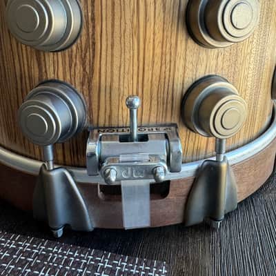 7”x14” Custom Creation Snare Drum - Solid Exotic Zebra Wood Shell - DW Timeless Timber Hardware image 8