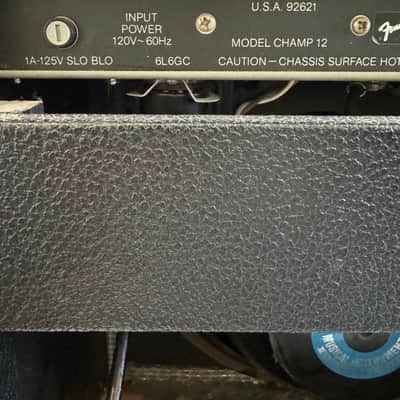 Fender Champ 12 12-Watt 1x12" Guitar Combo 1987 - 1992 - Black image 4