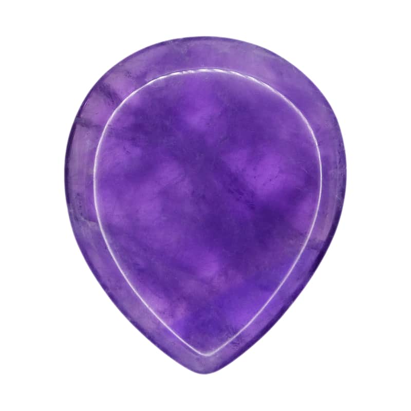 Amethyst Stone Guitar Or Bass Pick - 3.0 mm Ultra Heavy Gauge - 347 Large Teardrop Shape - Specialty Handmade Gemstone Exotic Plectrum - 12 Pack image 1
