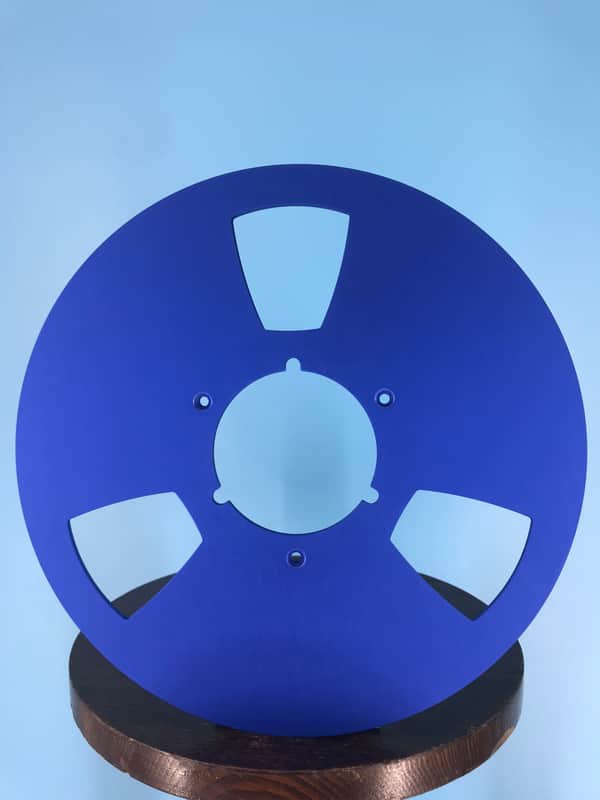 Burlington Recording 10.5" BLUE Aluminum NAB Metal Flanges with 1/4" Hardware image 1