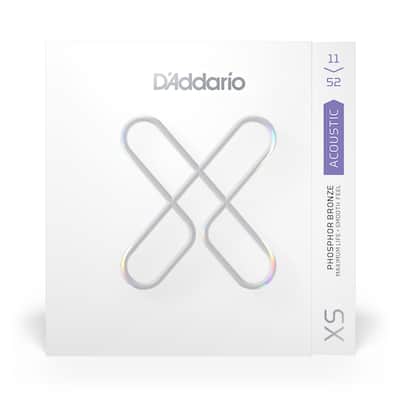 D'Addario XS Coated Phospher Bronze Acoustic Guitar Strings, 11-52 Custom Light image 1