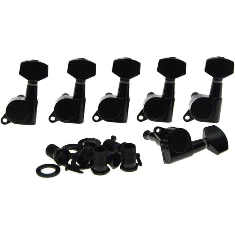 Left Handed Black Guitar Tuning Keys Lefty Tuners Machine Heads for Strat Tele image 1