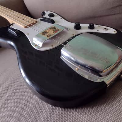 Modded Squier Bronco 2021 Black Fretless Vintage Look Killswitch image 5
