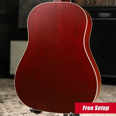 Gibson J-45 Special Dreadnought Acoustic/Electric Guitar - Satin Wine Red with Gig Bag image 2