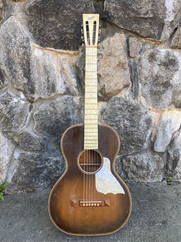 Stella Parlor Guitar 1930’s Sunburst video demo image 1