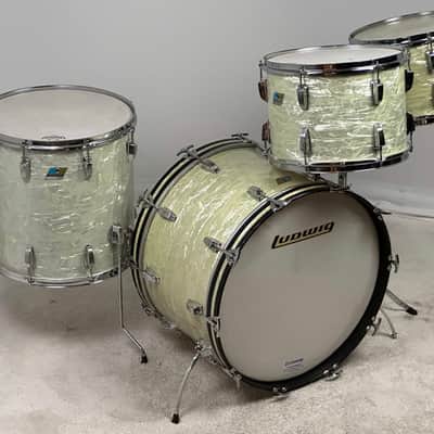 Ludwig 22/13/14/16" 70's 3-ply Drum Set - White Marine Pearl image 5