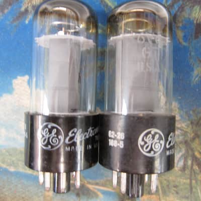 Pr Vintage GE 6V6GT Power Tubes Test Strong/Balanced, 1960s, USA, , Ex Sound 1960 Smoked glass image 1
