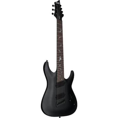Schecter Damien-7 Multiscale Electric Guitar, 7-String, Satin Black image 6