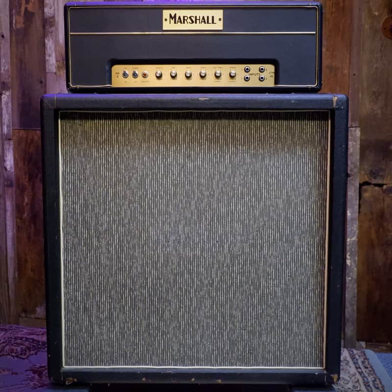 Marshall 1965 JTM45 Head & 1966-1968 1960B Cabinet with 20W Celestions & Bluesbreaker Cloth Early-Mid 1960's image 1