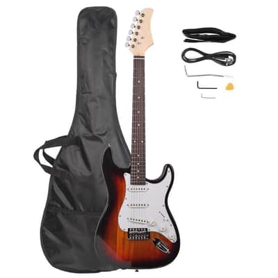 Tobacco Sunburst 6-String ST Electric Guitar Beginner Pack – Rosewood Fingerboard, Basswood Body + Strap, Cord & Gig Bag image 1