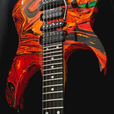 IBANEZ RG 470 Orange Tiger Custom Swirl-Year 1993-Lefthand - one off!! image 4