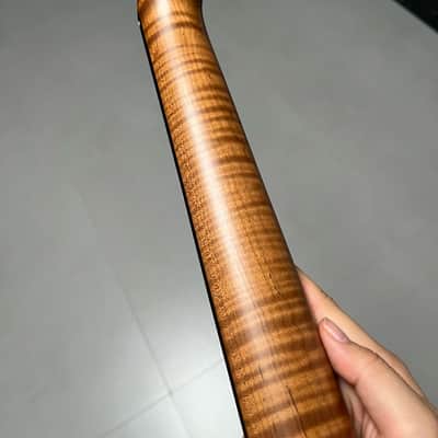 AAAAA Tele Ebony Fretboard Roasted flame Maple Electric Guitar Neck Radius 12inch Round stainless steel 22 frets hole 10mm Radius: 12 inches image 9
