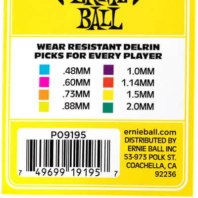 ERNIE BALL 9195 Everlast Pick Pack 150mm Plektren gelb (12Stück) image 2
