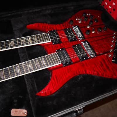 B.C. Rich Custom Shop Handmade Bich Doubleneck Guitar Trans Red image 3