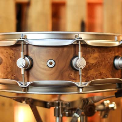 DW 4x14 Collector's SonicPly Natural Hard Satin over Elm Burl Snare Drum - SO#1424832 image 3