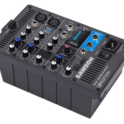 Samson Expedition XP300 Portable PA System. Stereo 6" 2-way Monitors with removable 6-channel powered mixer (2 x 150 watts) with Bluetooth image 3