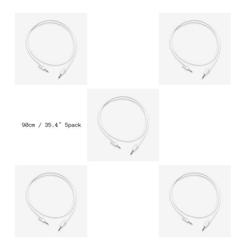 Tiptop Audio Stackcable 3.5mm WHITE 90cm / 35.4″ 5pack image 1