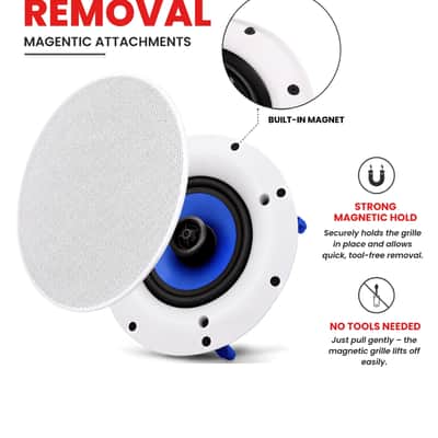 5 Core 6.5 Inch In-Ceiling In-Wall Speaker 360W 2-Way Pair Flush Mount House Home Theater Speakers image 5