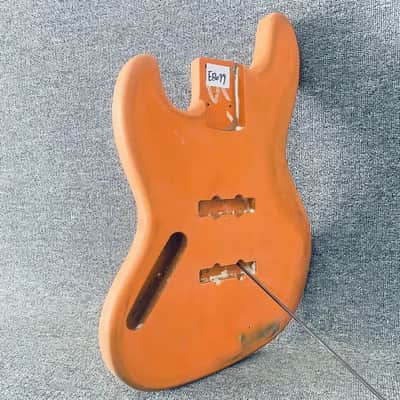 Orange Left Handed Basswood Jazz Bass Style DIY Project Body image 4