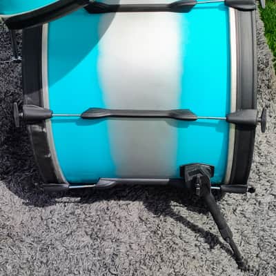 90's-00's Premier Teal/Silver Duco 6PC Drum Set image 5