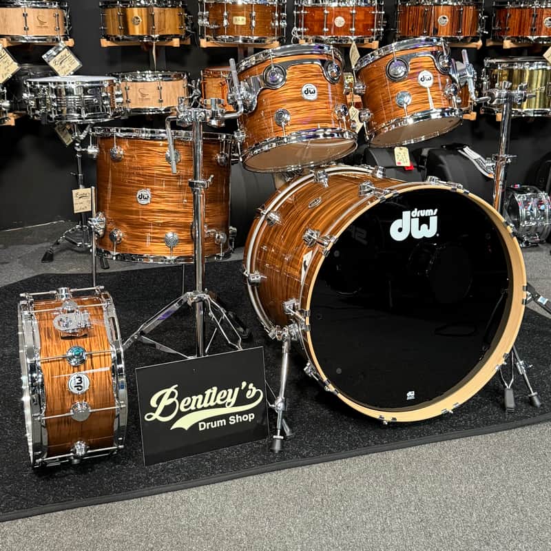 ~WOW!~ DW Collectors Series SSC Maple 4-Piece 10/12/16/22 Drum Kit Set w/ Matching Snare Drum in Bronze Oyster FinishPly with Chrome Hardware image 1