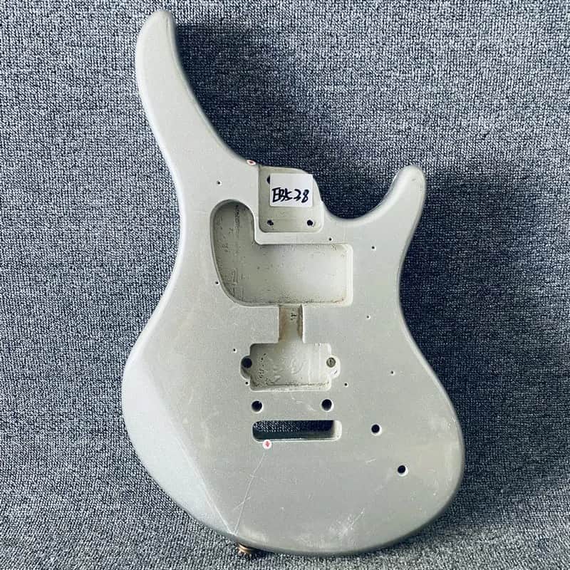 Metallic Silver Electric Bass Guitar Body image 1