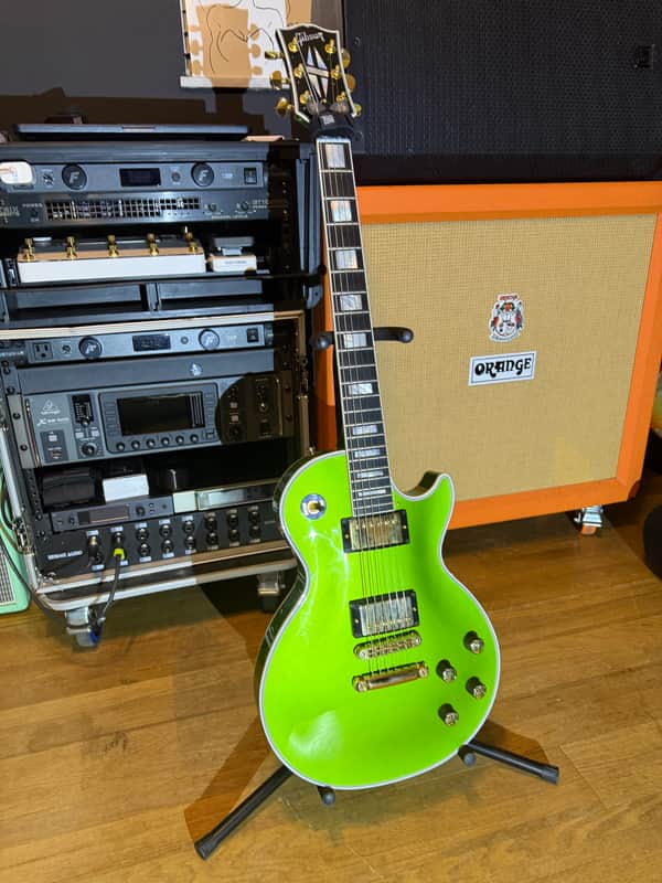 Gibson Custom Shop Made 2 Measure Les Paul Custom w/ Ebony Fingerboard Gloss Gecko Green Sparkle image 1