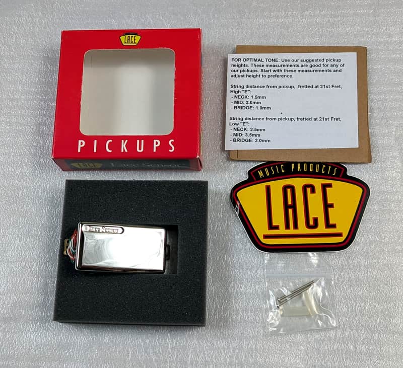 LACE Hemi Humbucker Guitar Pickup - Neck Position, Chrome - NEW image 1