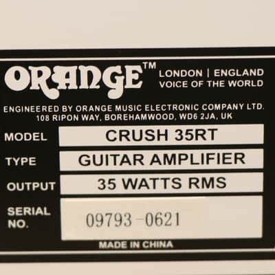 2021 Orange Crush 35RT Black Guitar Amplifier Combo Amp 35 Watts RMS image 5