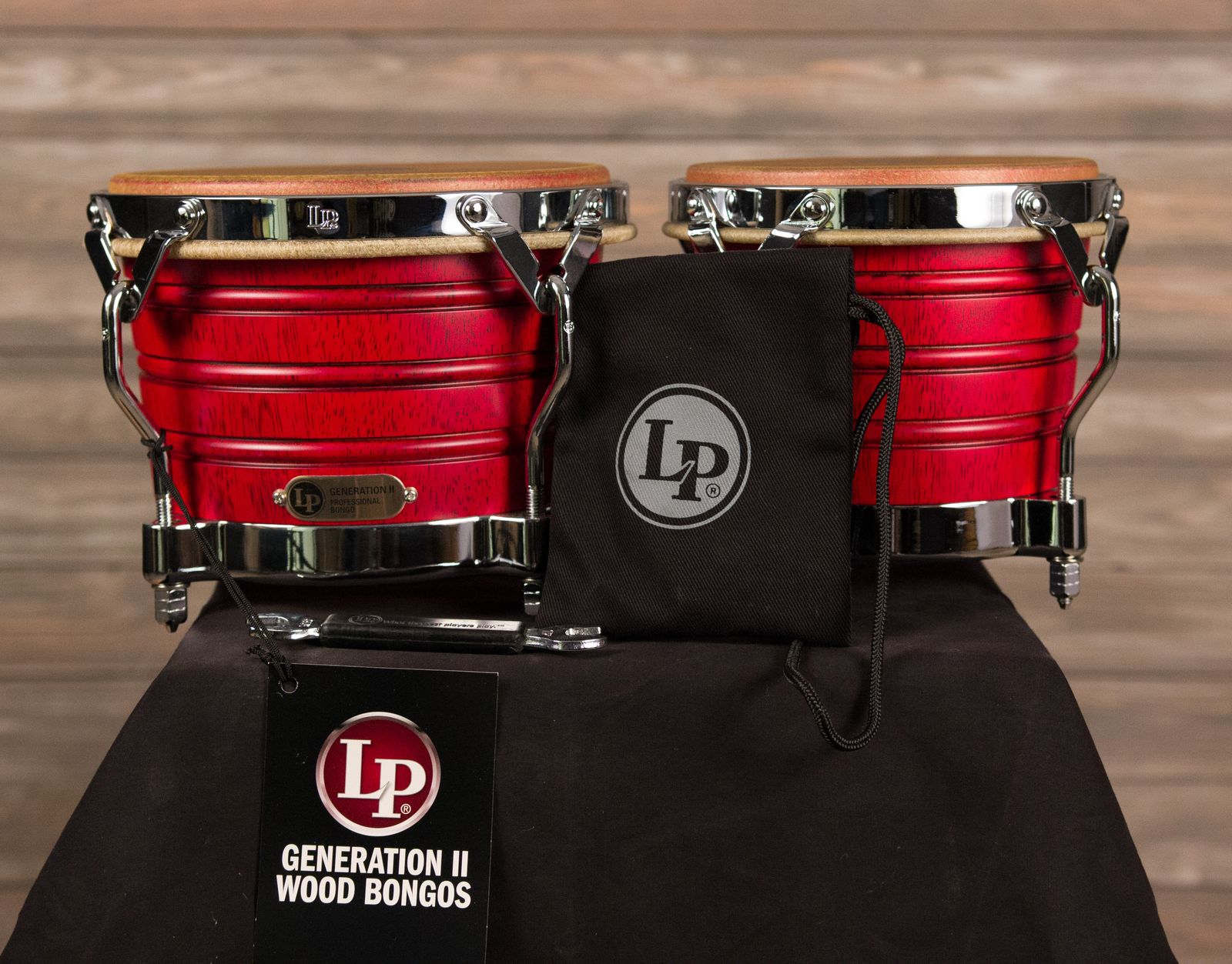 Latin Percussion LP201AX-2DW Generation II Wood Bongos w/ Comfort