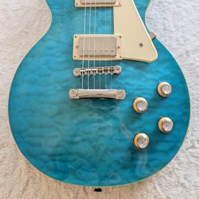 2022 Epiphone Les Paul Standard '60s Quilt Top - Transparent Blue image 1