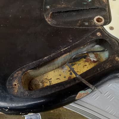 Vintage 1966 Fender Mustang Electric Guitar Body/Neck Husk Project w/ Stone Hardshell Case! image 5