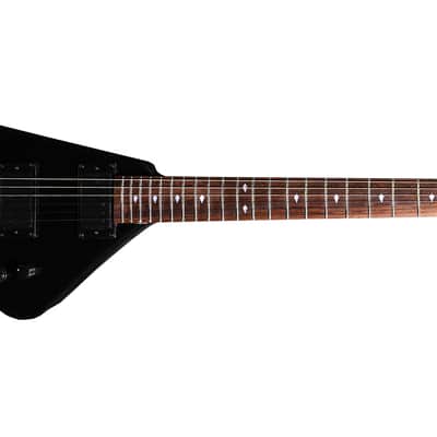 BootLegger Guitar Spade Gibson Scale 24.75 Headless Guitar With Case 2022 Black image 3