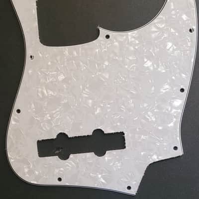 Fender Jazz Bass Pickguard , White Pearloid by Budreau Guitars image 3