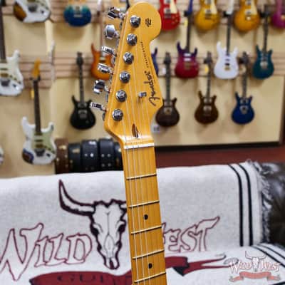 Fender American Ultra Luxe Vintage '50s Stratocaster Ash Body  Maple Fingerboard White Blonde 8.1 lbs image 7