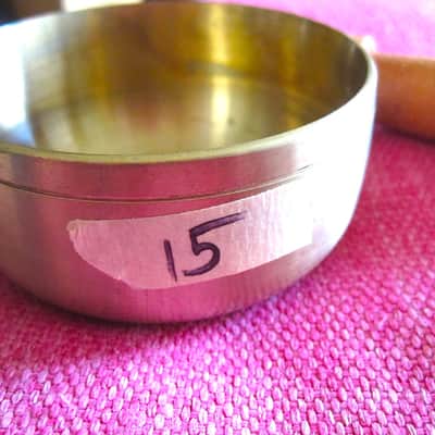 Japanese Rin Singing Bowl Cup Chime with Striker - Vintage image 5