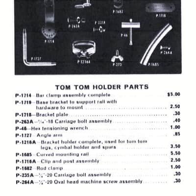 Ludwig 60s/70s P-1719 Rail Consolette "Saddle" Mounting Bracket w/Mounting Hardware   LMB-201 image 6