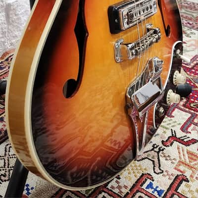 Silvertone/Teisco 1445 Sunburst Thinline Hollowbody 1960s Japan image 4
