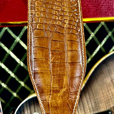 Blue Bell Straps Johnson COCODRILE Strap Exotic Leather One of a Kind Exclusive Al’s Music Factory Collection 2026 - Brown Terra image 3