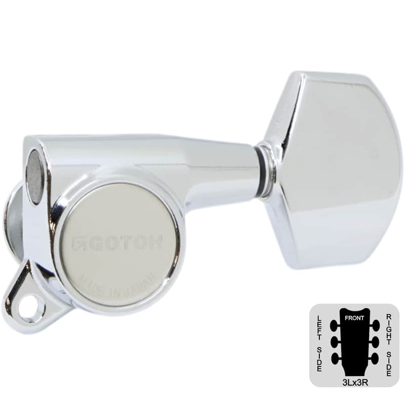 Gotoh SG381-01 Guitar Tuners w/ Large Knobs - Chrome - 3L x 3R image 1