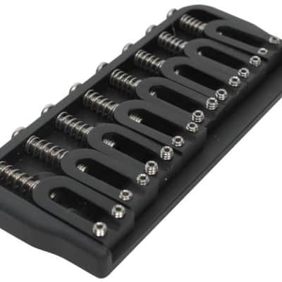 Hipshot 41080B 8-String Hardtail Fixed Electric Guitar Bridge .125" - BLACK image 2