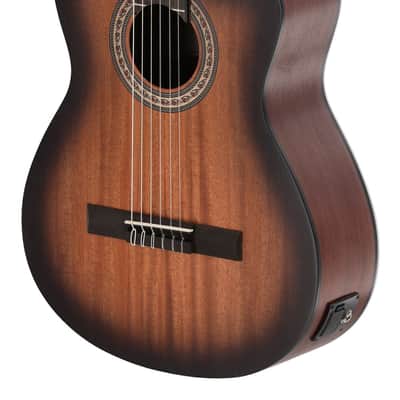 Caballero by MR CA-MM-S Principio Series Stage Solid Mahogany Top Okoume Neck 4/4 Size Flamenco Cutaway 6-String Nylon Classical Acoustic-Electric Guitar image 4