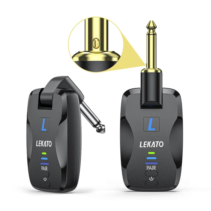 LEKATO 2.4GHz 18 Channels Wireless Guitar Transmitter Receiver Audio System image 1