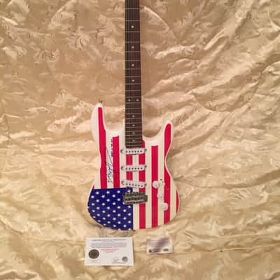Bruce Springsteen Signed Eleca Stratocaster  American Flag Red/White/Blue image 1