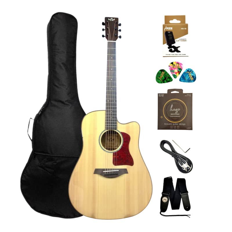 TKA TKA220CEQNT Solid Spruce Top Acoustic Guitar, Fishman EQ, Natural + Free Gig Bag image 1