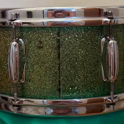 Slingerland Radio King Snare Drum 1950’s - Green Sparkle image 4
