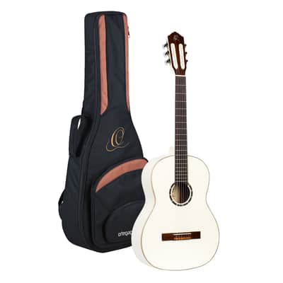 Ortega R121SNWH Family Series 4/4 Classical Slim Neck Guitar 6 String - White + Gigbag image 1