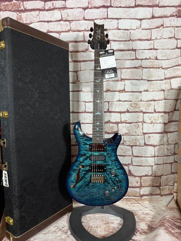 PRS Special 22 Semi-Hollow Wood Library - Quilted -FM Neck - River Blue -Ziricote FB-Paisley Case image 1