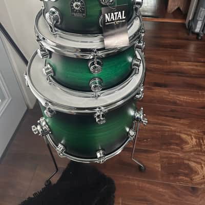 Natal Cafe racer drum set green satin burst image 4